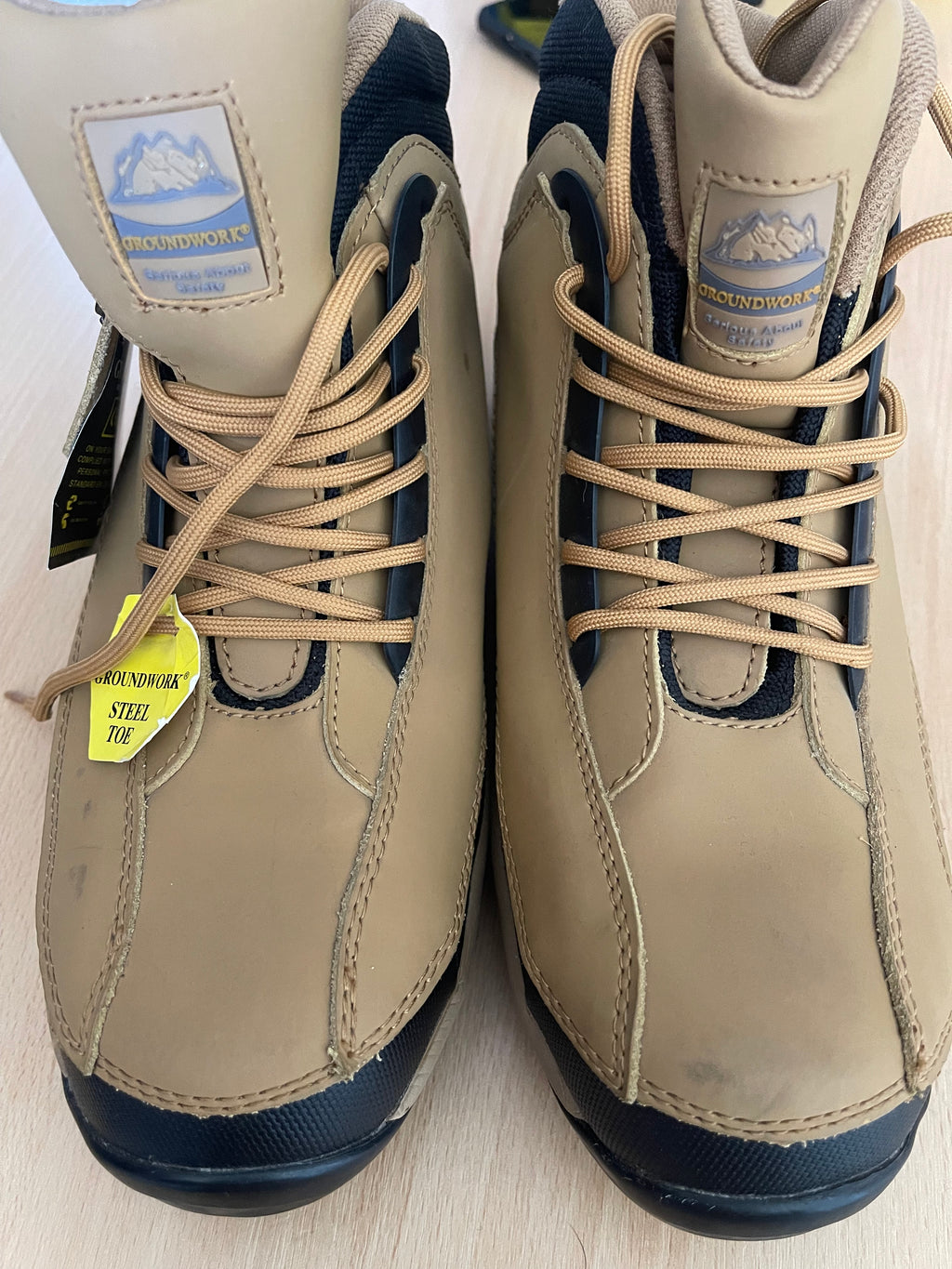Groundwork Men’s Steel Toe Safety Work Boots – Genuine Leather – UK 12 – New