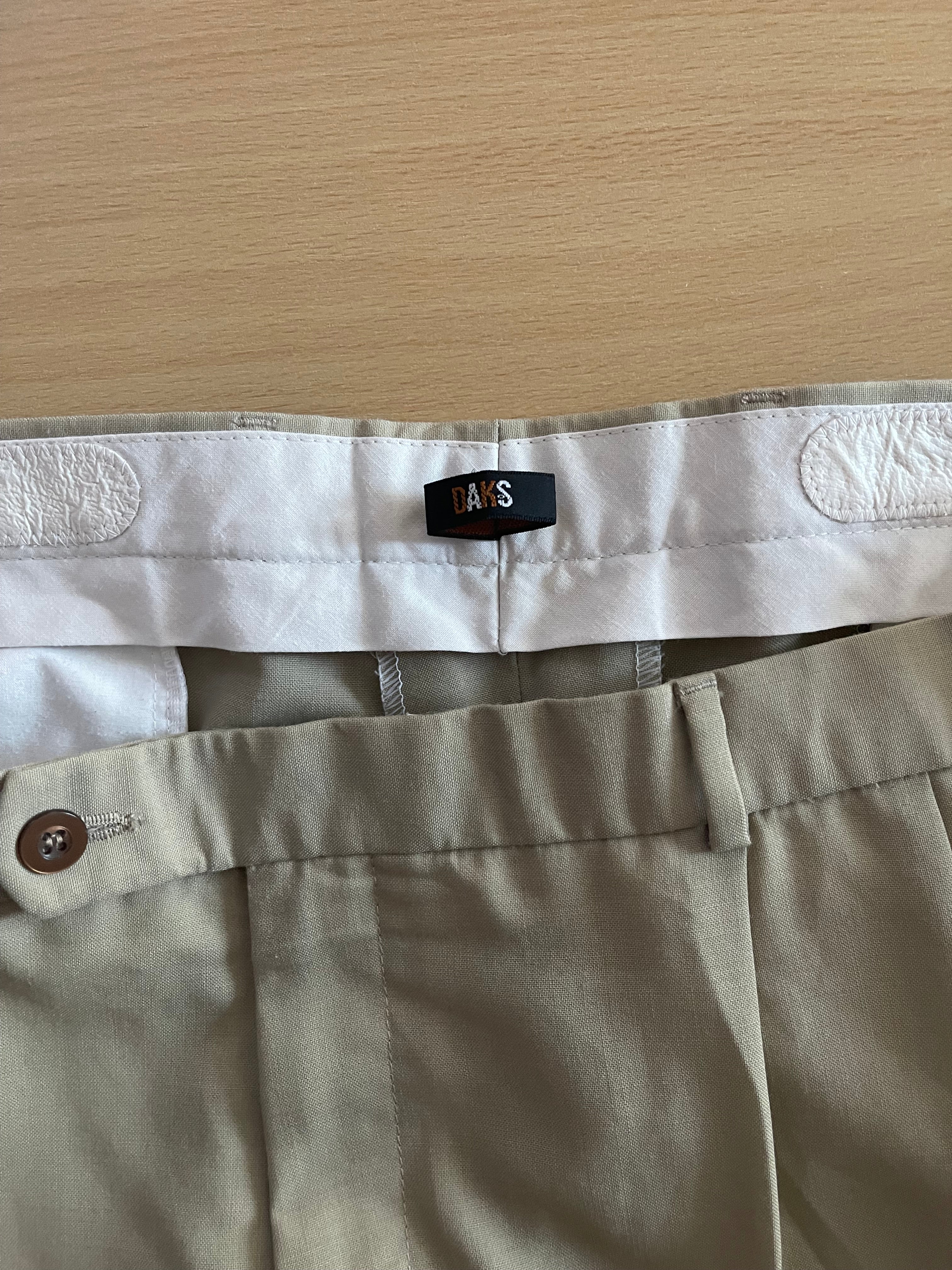 DAKS Men's Smart Trousers Beige W38 L30 Wool Blend