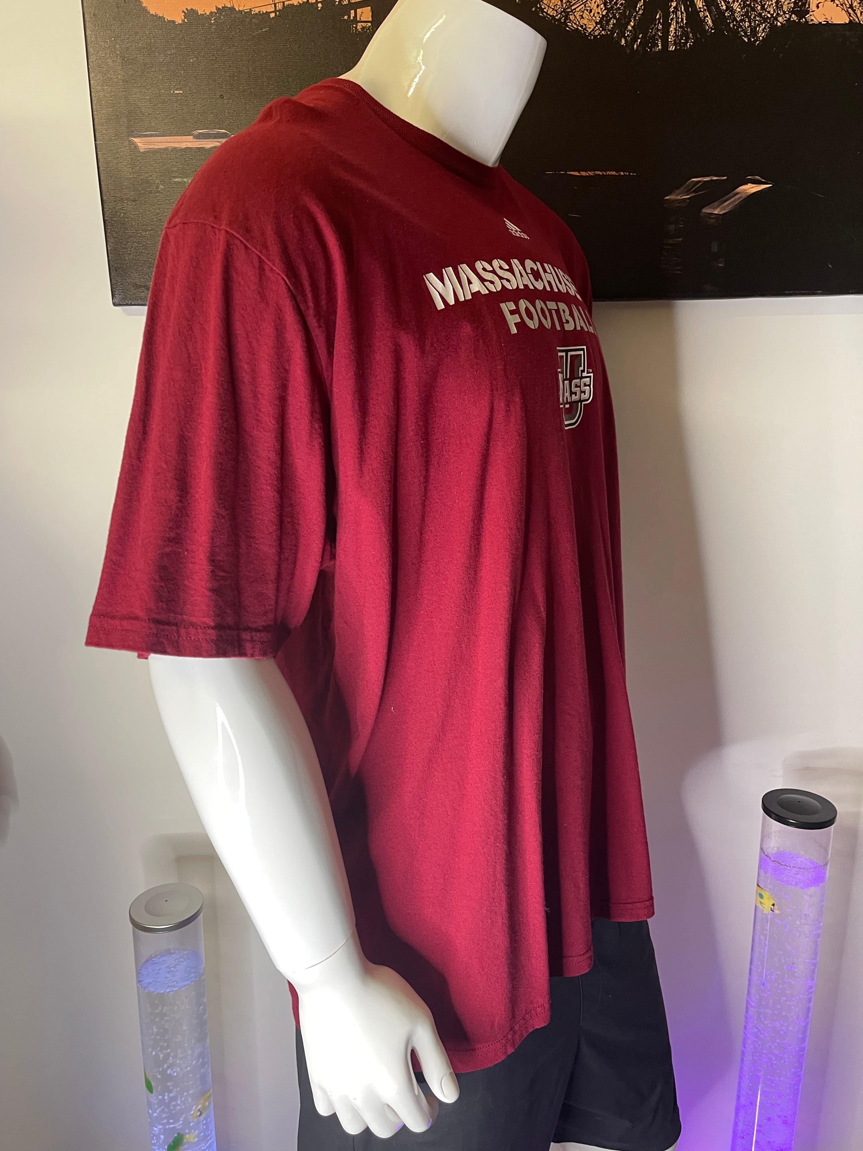 Adidas UMass Massachusetts Football T-Shirt Burgundy 2XL