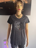 Adidas Originals Wolf Graphic T-Shirt Grey Women M