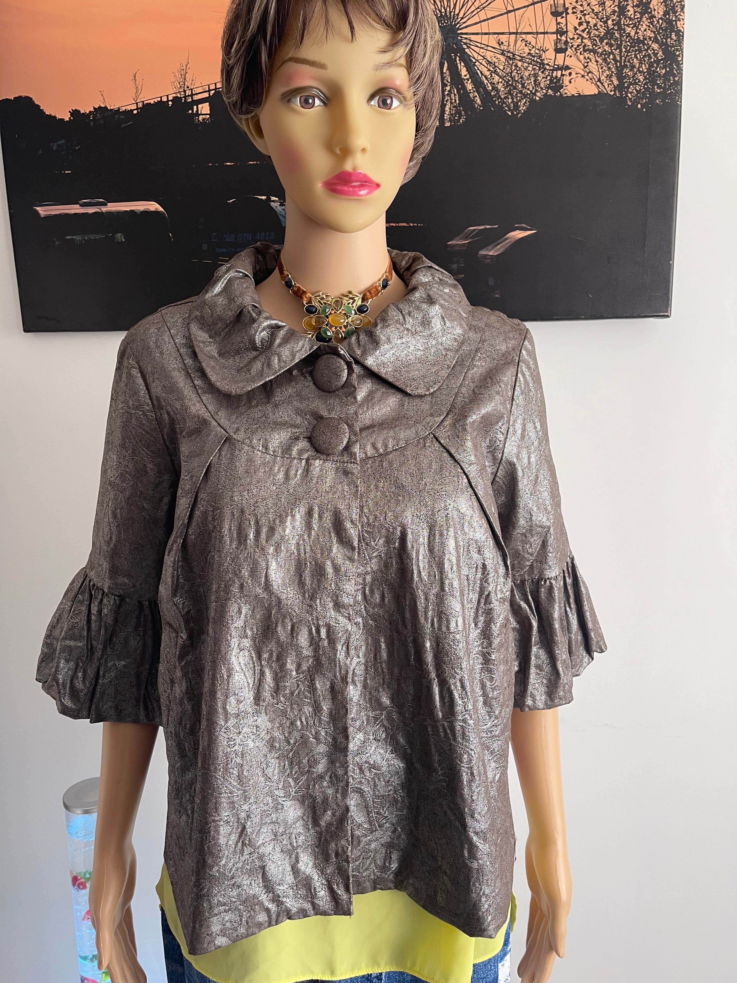 Papaya Metallic Bronze Shimmer Blouse UK 14