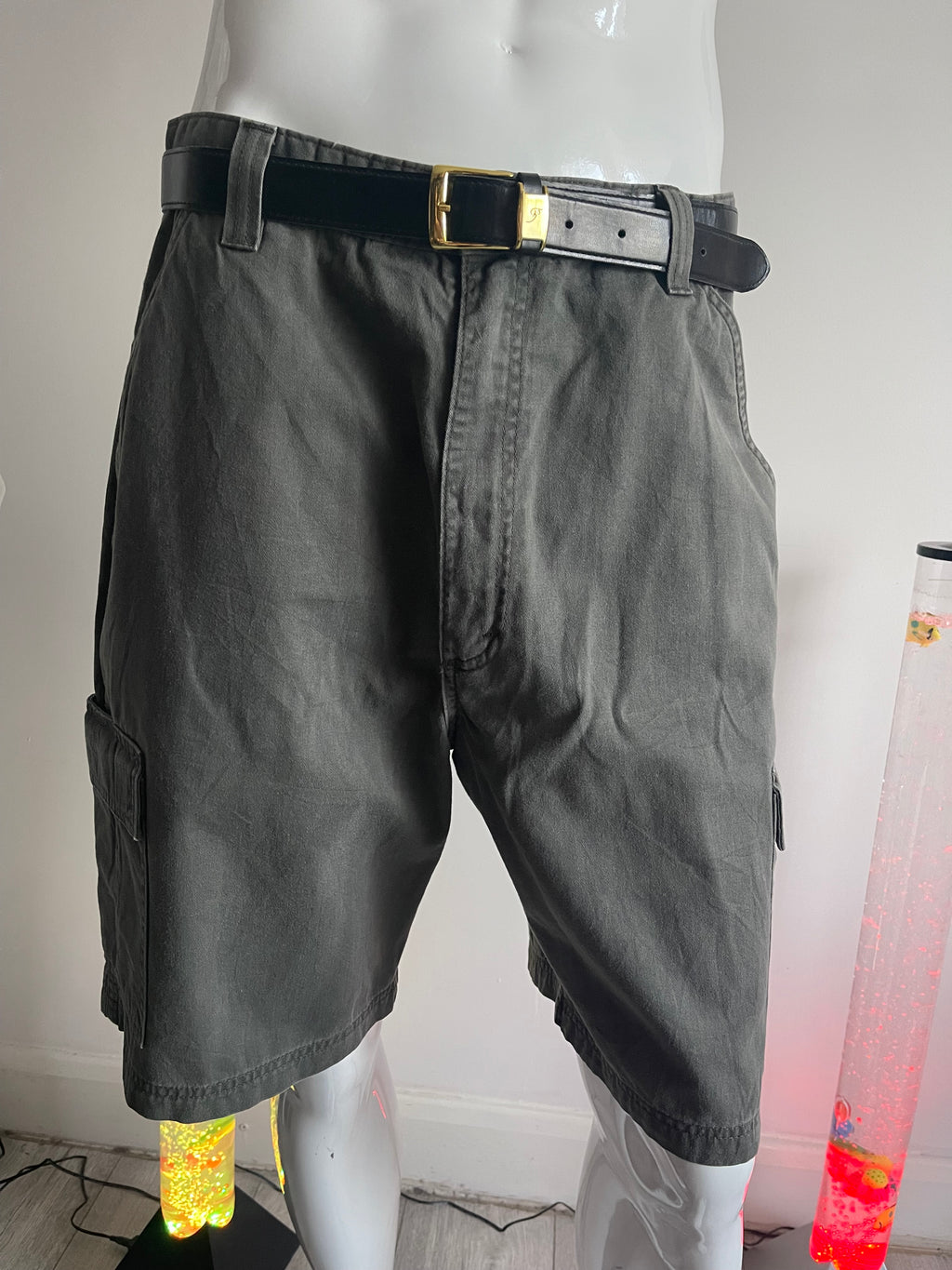 Wrangler Men's Grey Hero Cargo Shorts 100% Cotton – Size 36