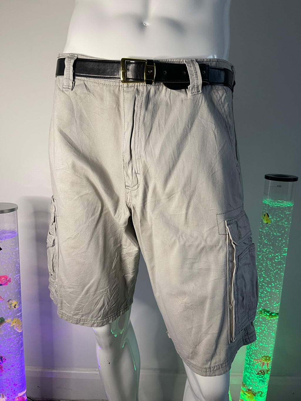 Lee Men’s Cargo Shorts W36 – Grey – Multi Pocket