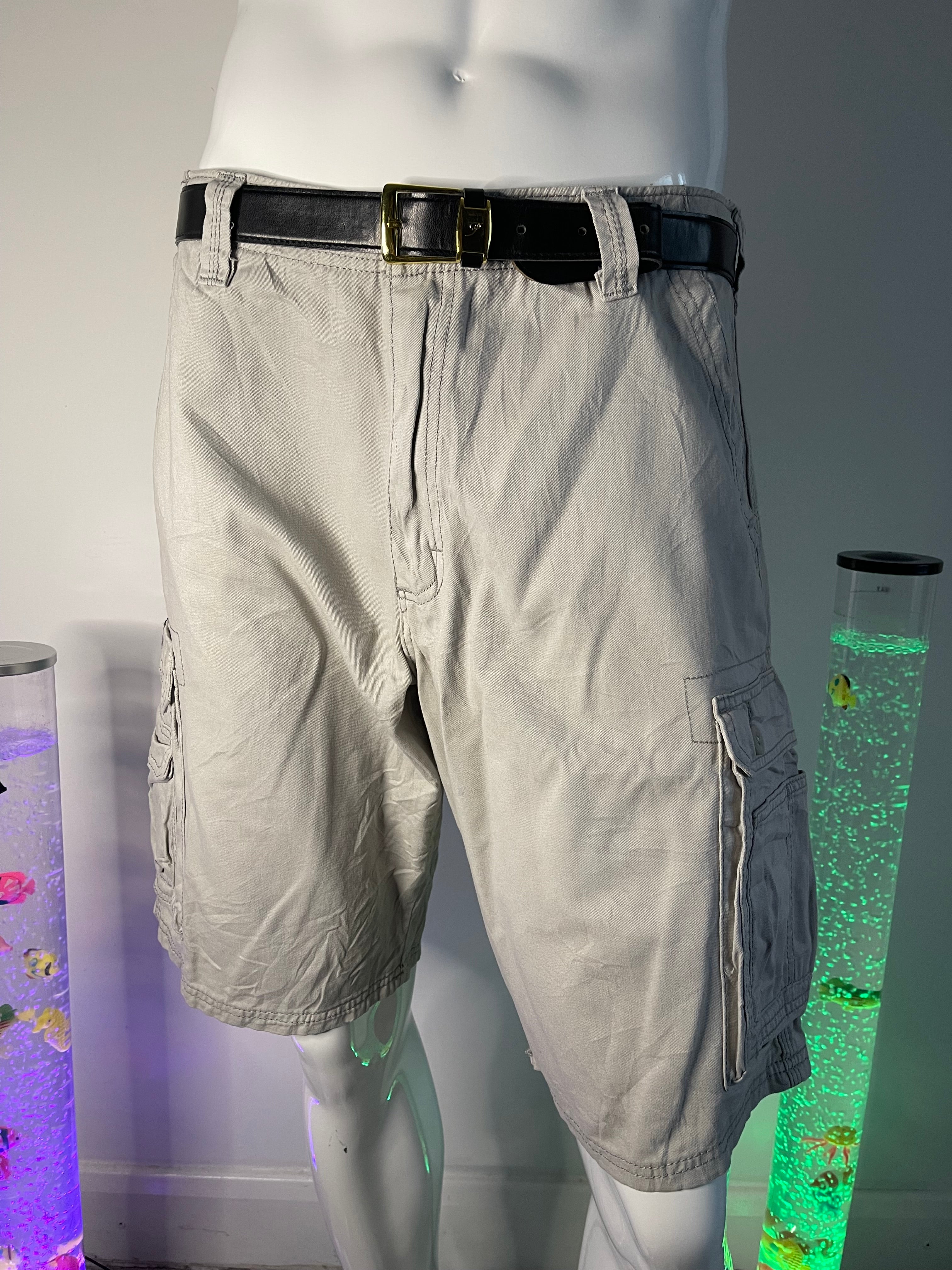 Lee Men’s Cargo Shorts W36 – Grey – Multi Pocket