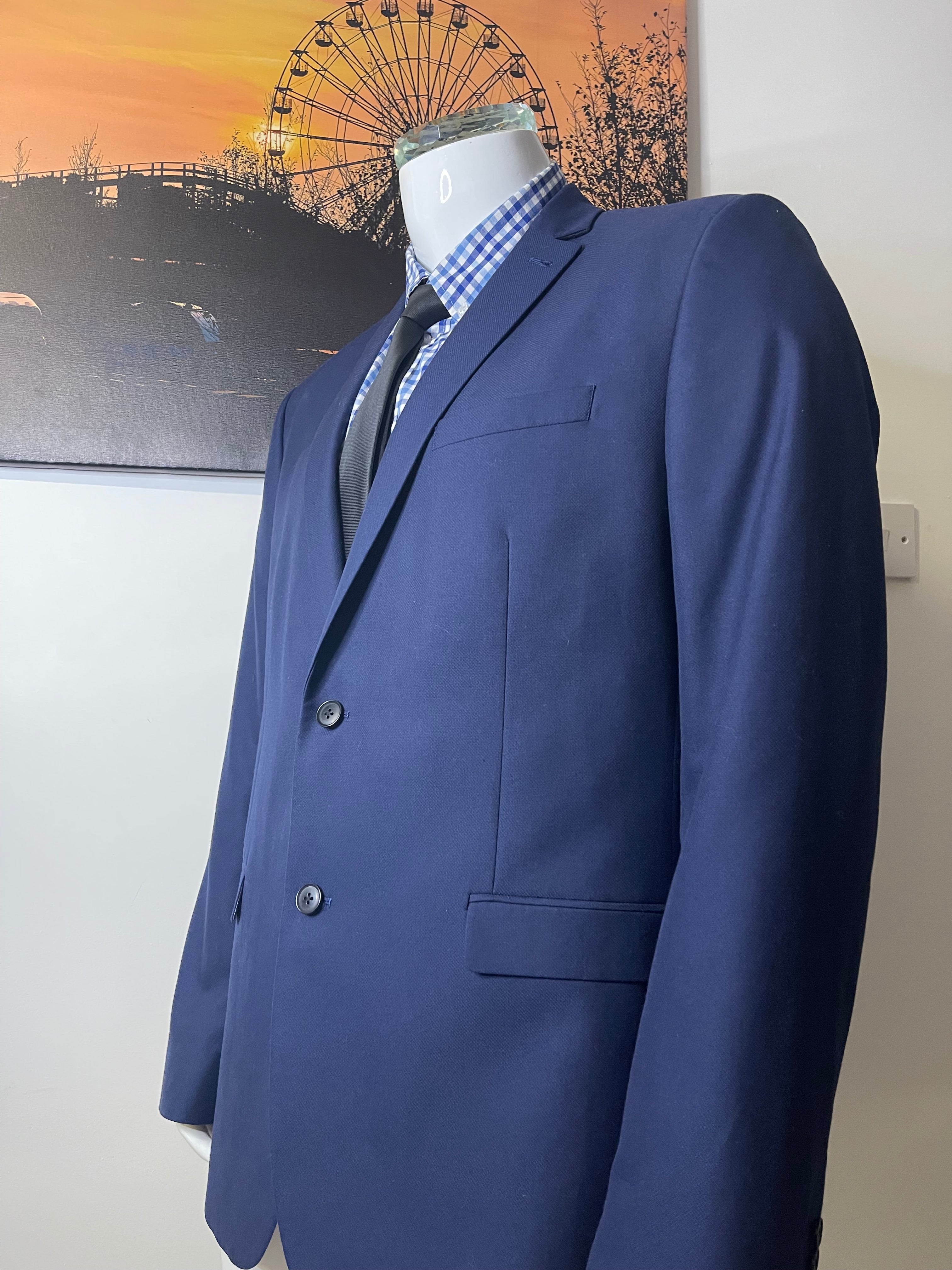 NEXT Tailoring Navy Blazer 46L 117cm Regular Fit Smart Jacket