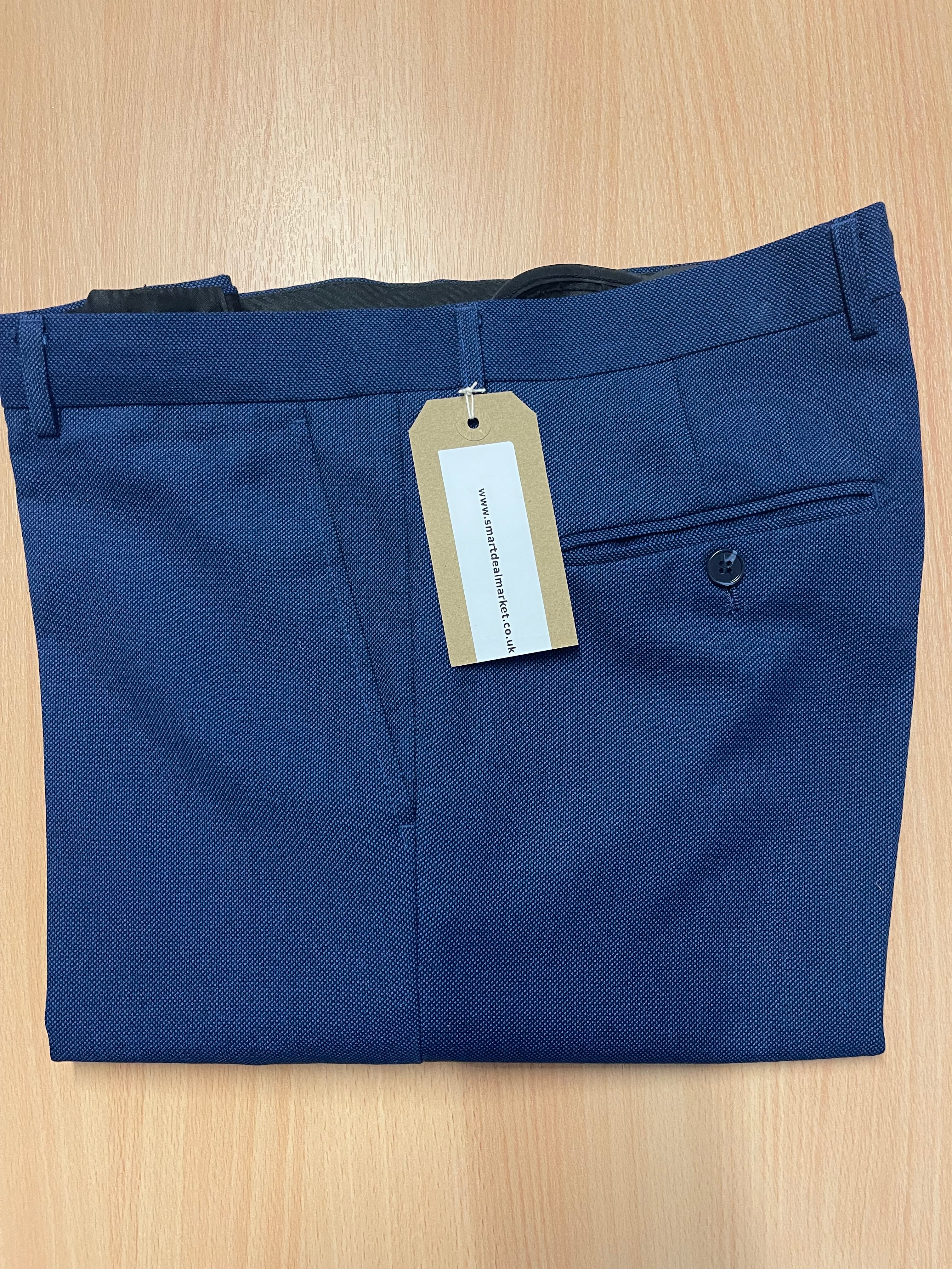 Men's Navy Smart Trousers Formal Office Business Wear