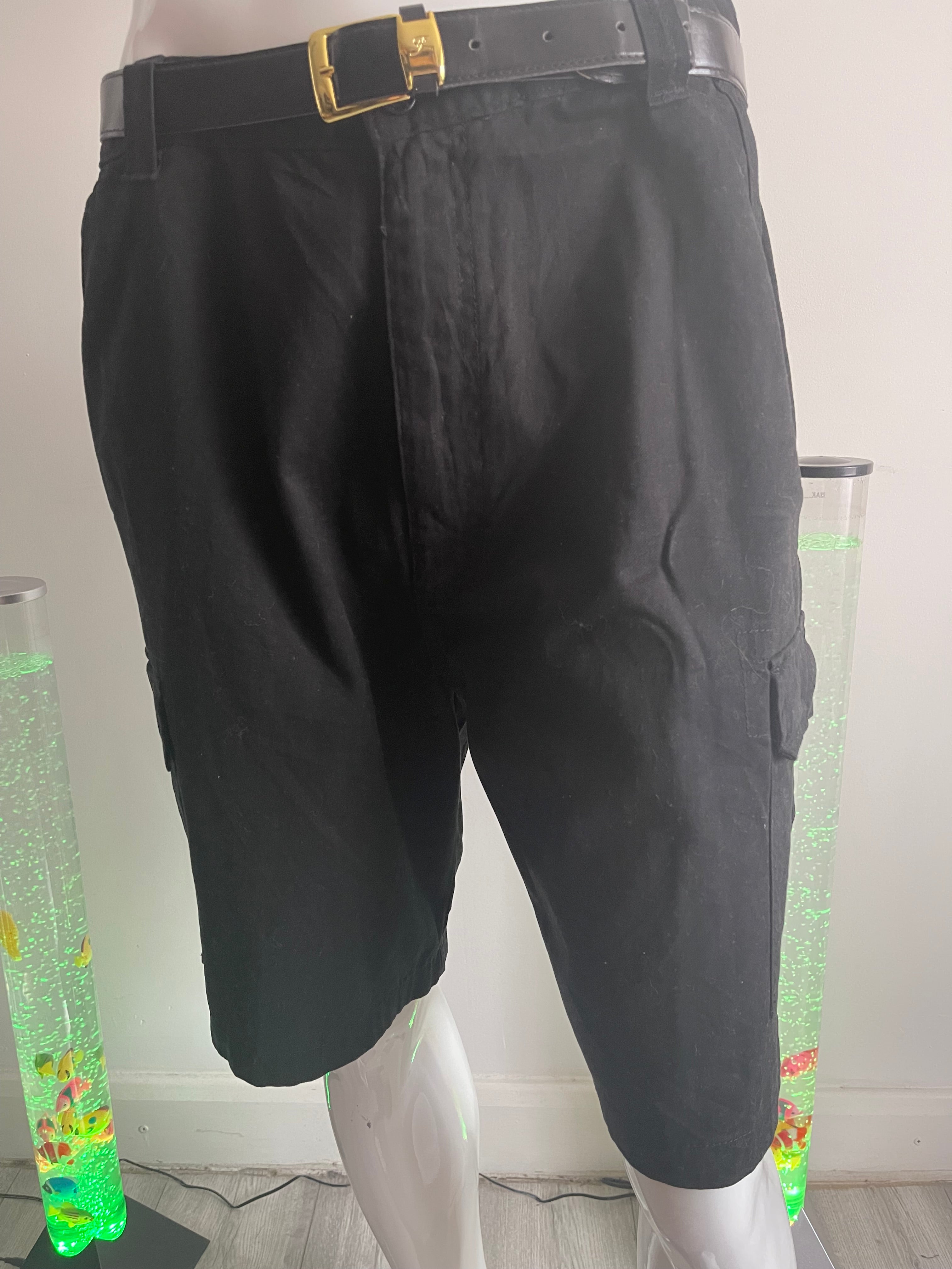 Wrangler Men's Black Cargo Shorts 100% Cotton – Size 38