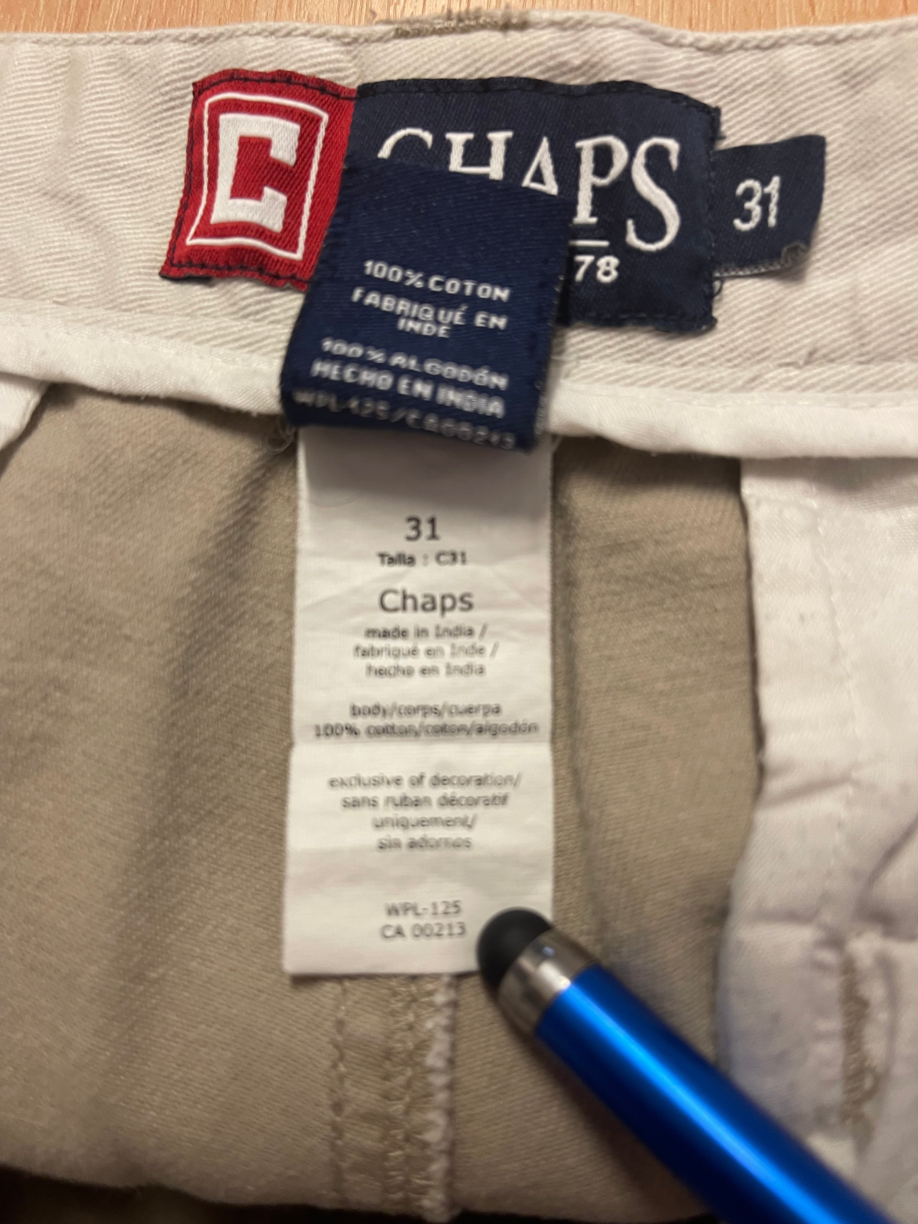 CHAPS Men’s Chino Shorts W31 Beige