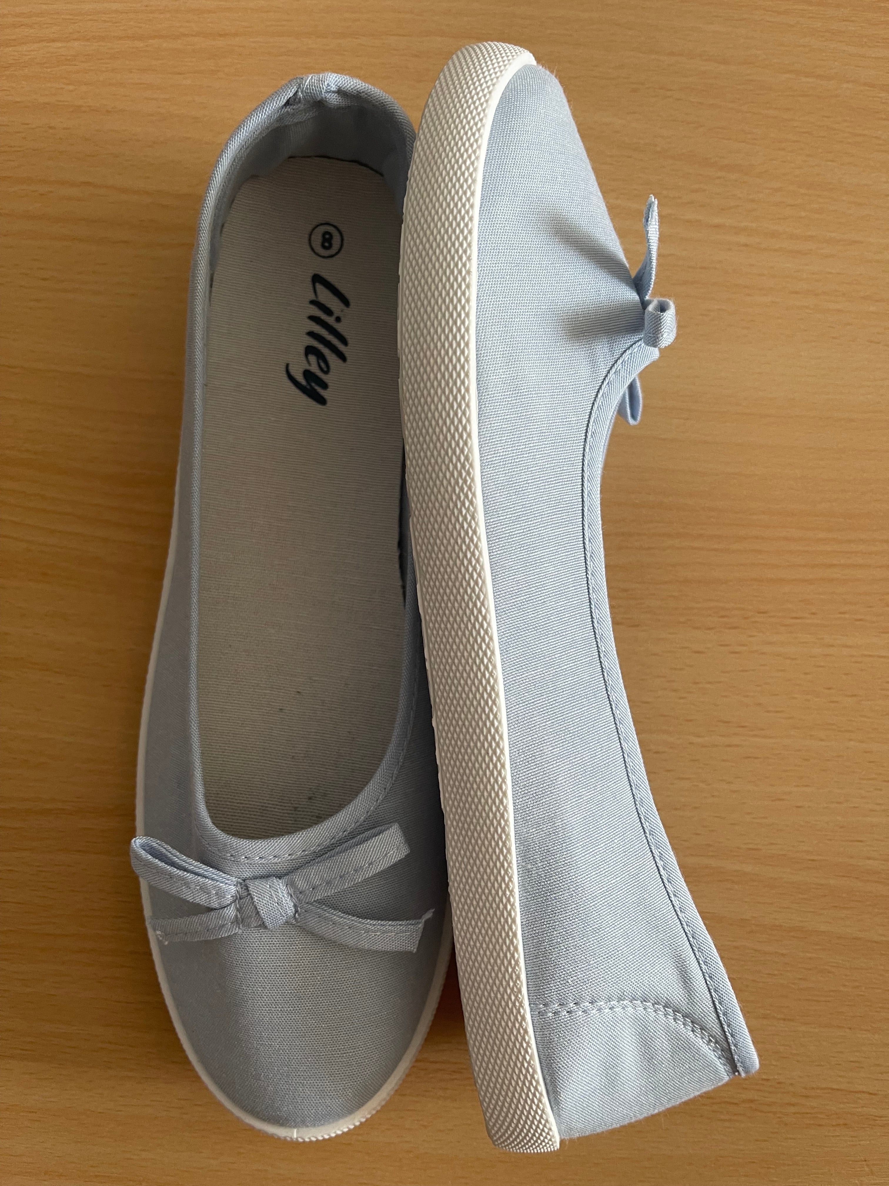 Lilley Women's Light Blue Ballet Pumps UK 8