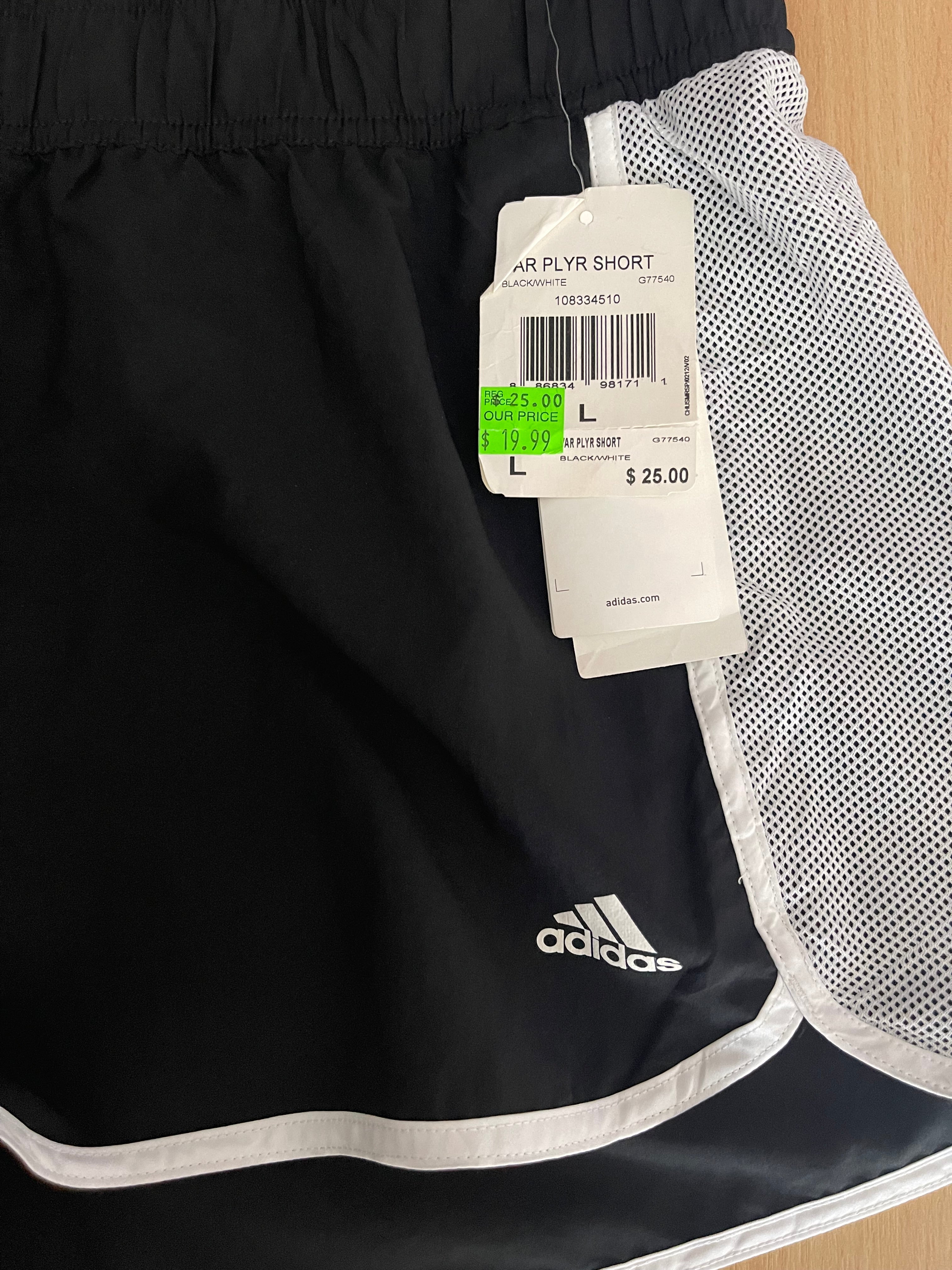 Adidas Women's Black Running Shorts Size L NWT
