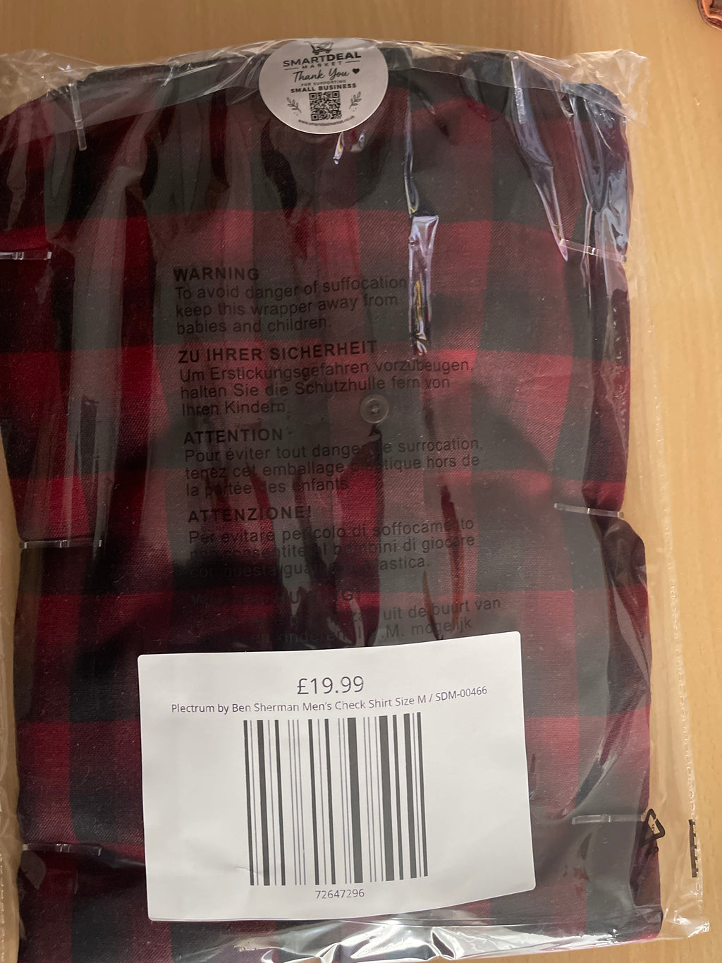 Plectrum by Ben Sherman Men’s Check Shirt Size M