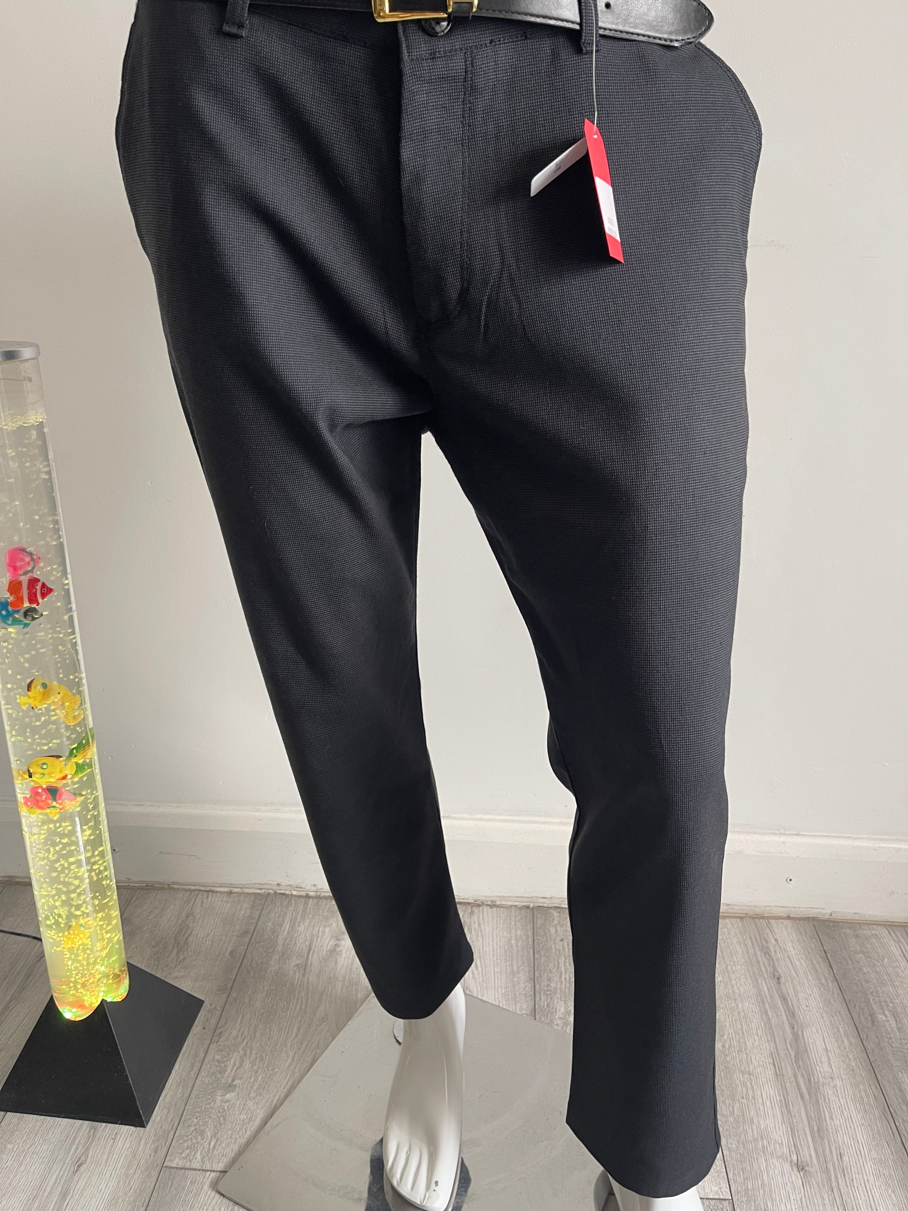Dividers Men's Smart Trousers Black W36 L29