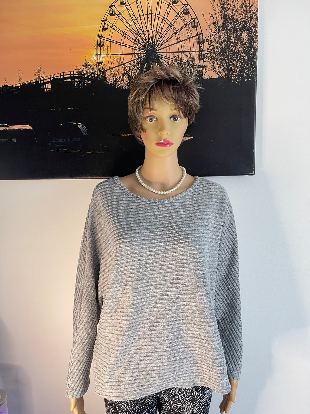 🤍 Primark Grey Oversized Jumper Size L 🤍 Cozy Women’s Sweater