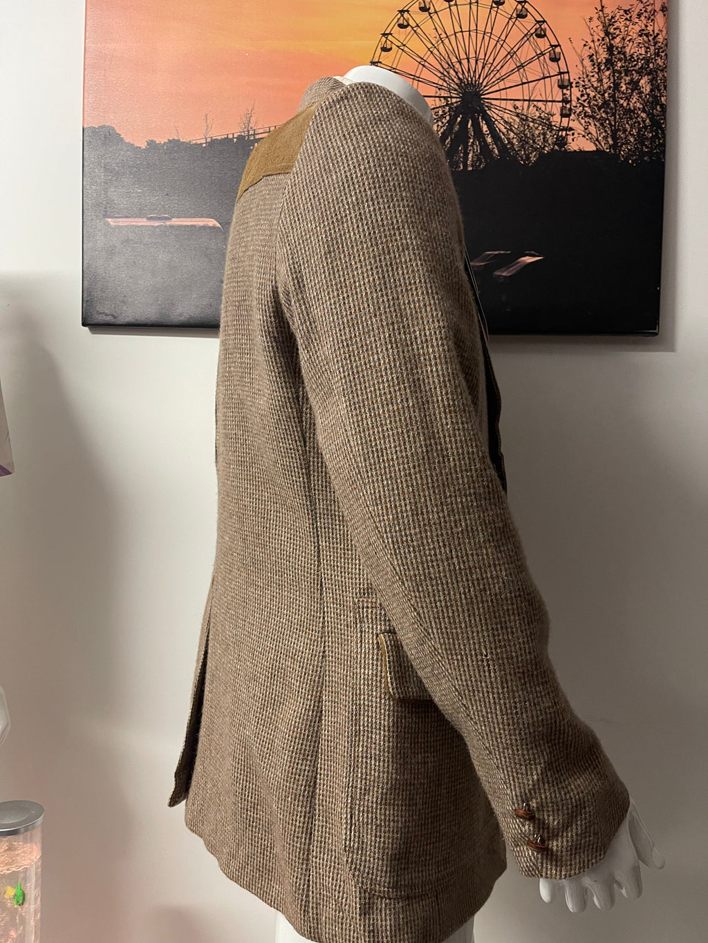 Pendleton 100% Virgin Wool Western Tweed Blazer Jacket 44L Brown Smart Casual USA