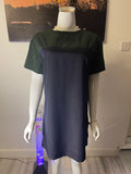 Green & Black Colour Block Shift Dress – Size L