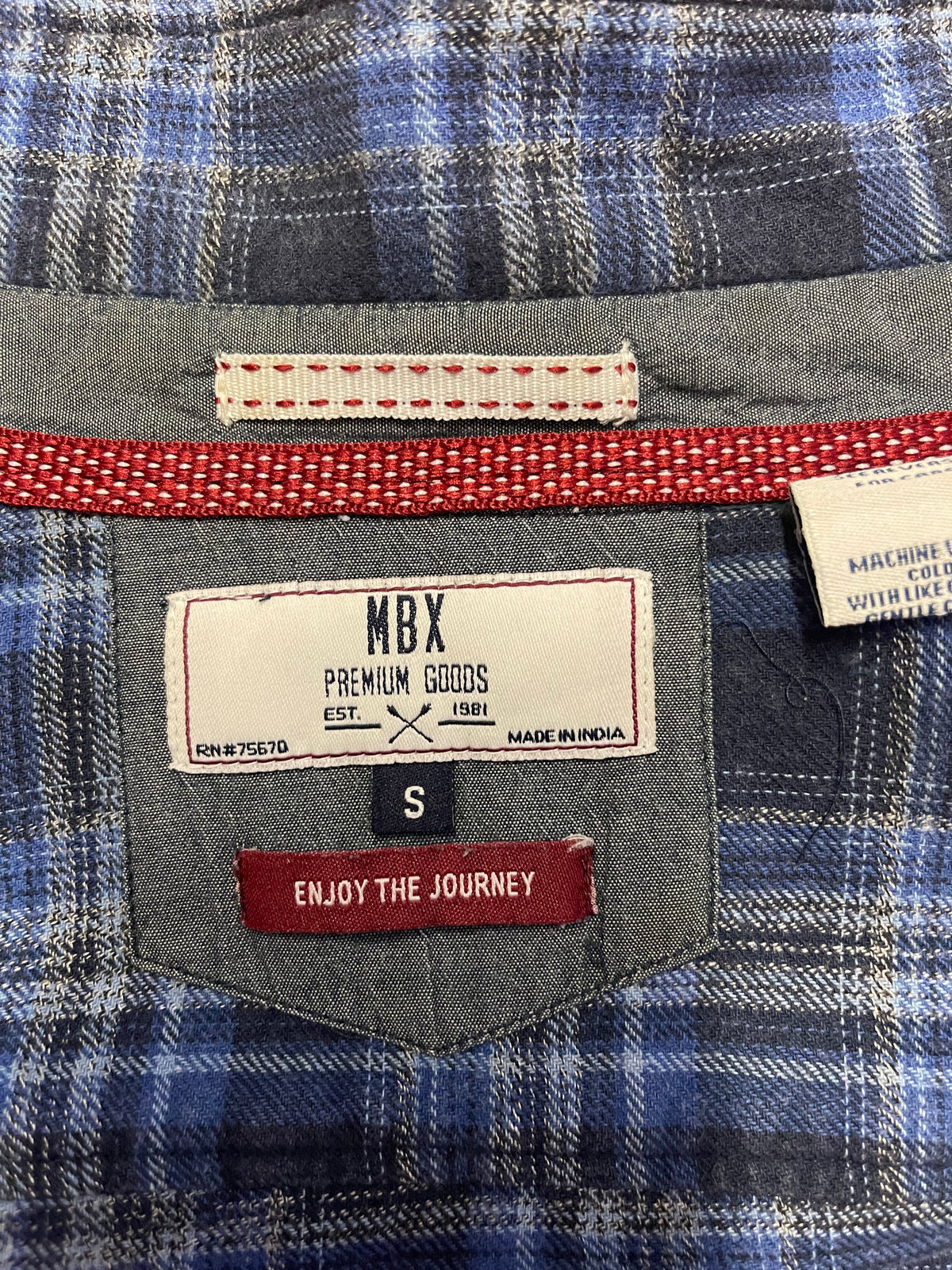 MBX Men’s Check Shirt Size S