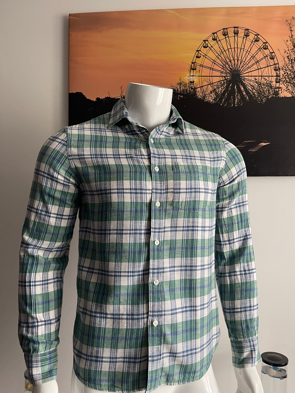 Old Navy Men’s Plaid Shirt Size S Slim Fit