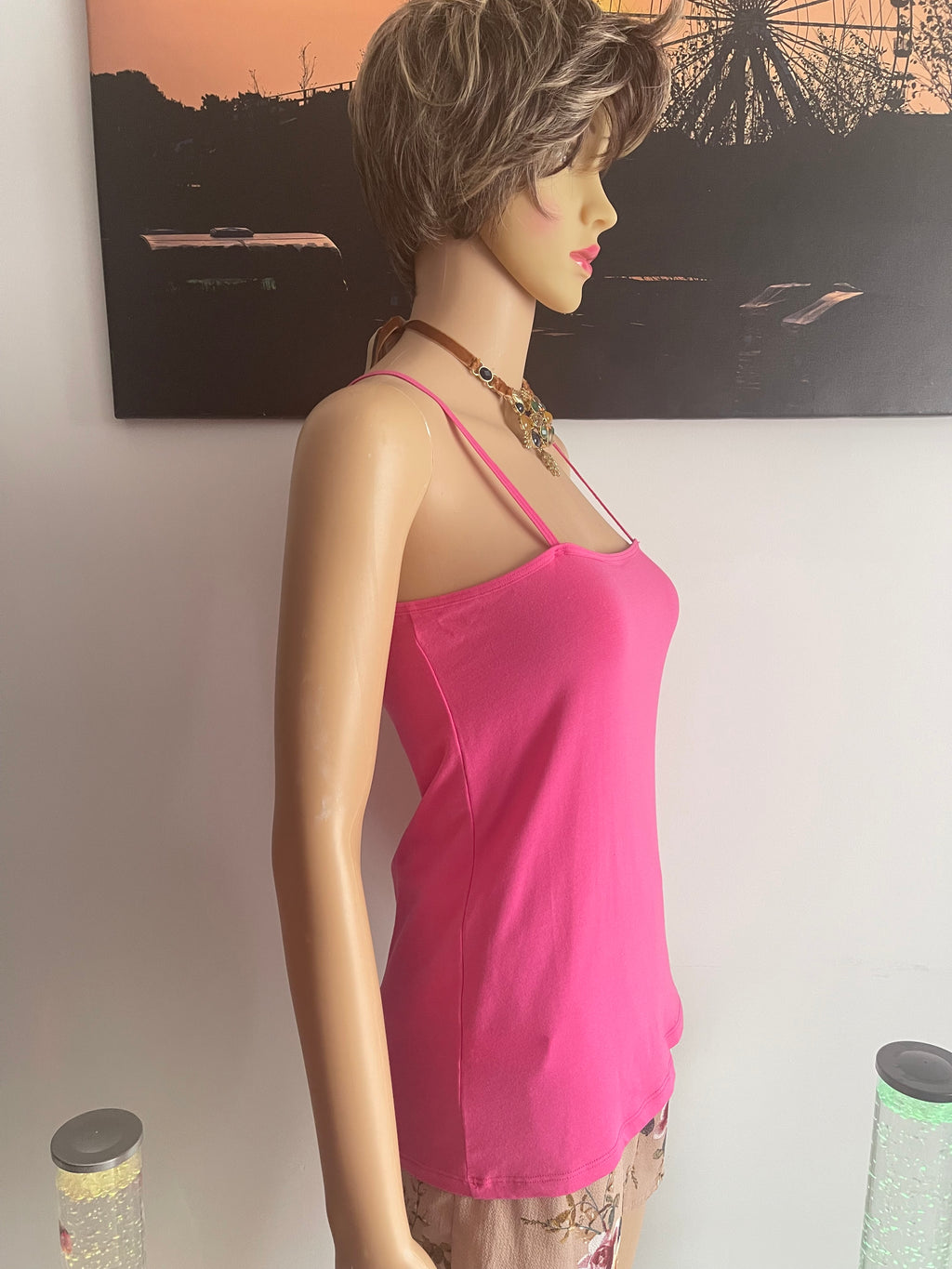 M&S Women’s Rose Pink Strappy Cami Top UK 14