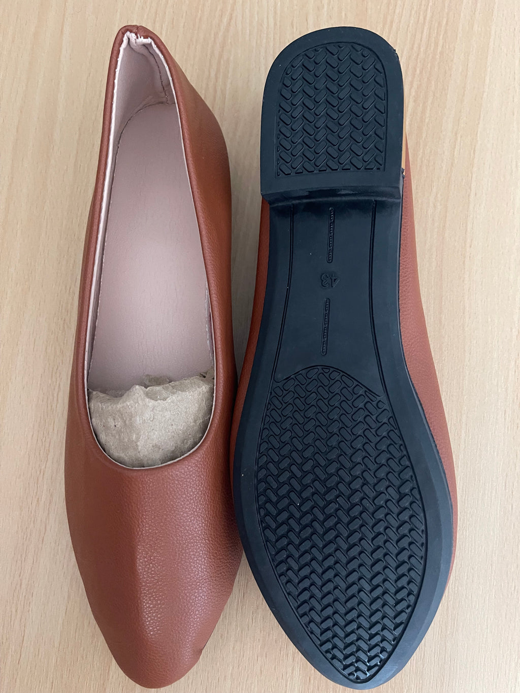 Women's Brown Pointed Toe Flats – UK 9 / EU 43 – New