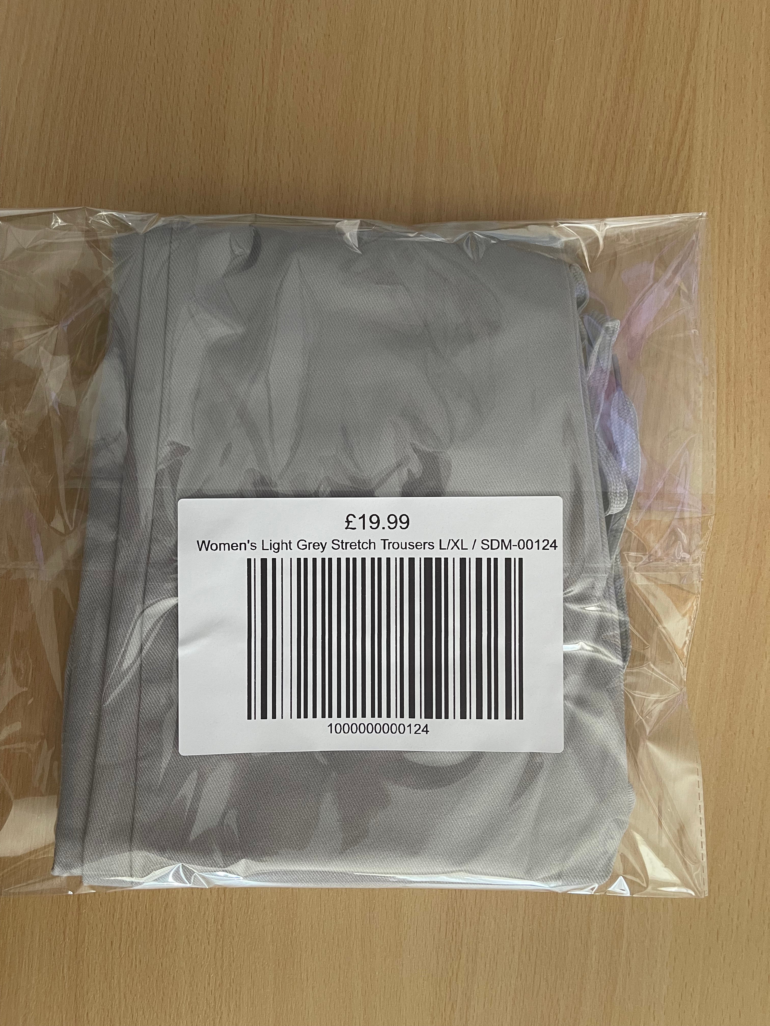 Women's Light Grey Stretch Trousers L/XL