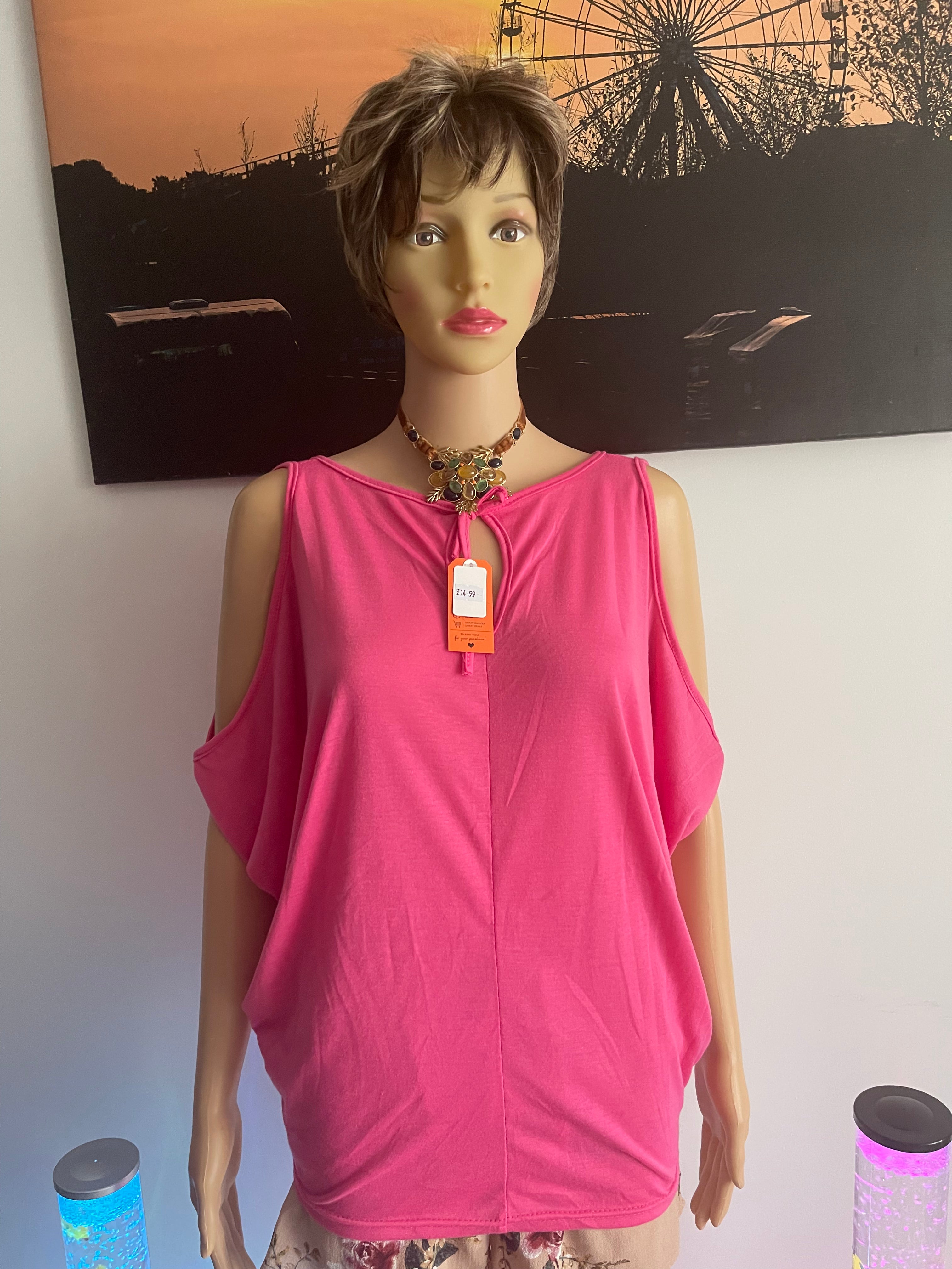 Women’s Pink Cold Shoulder Top Size 12–14