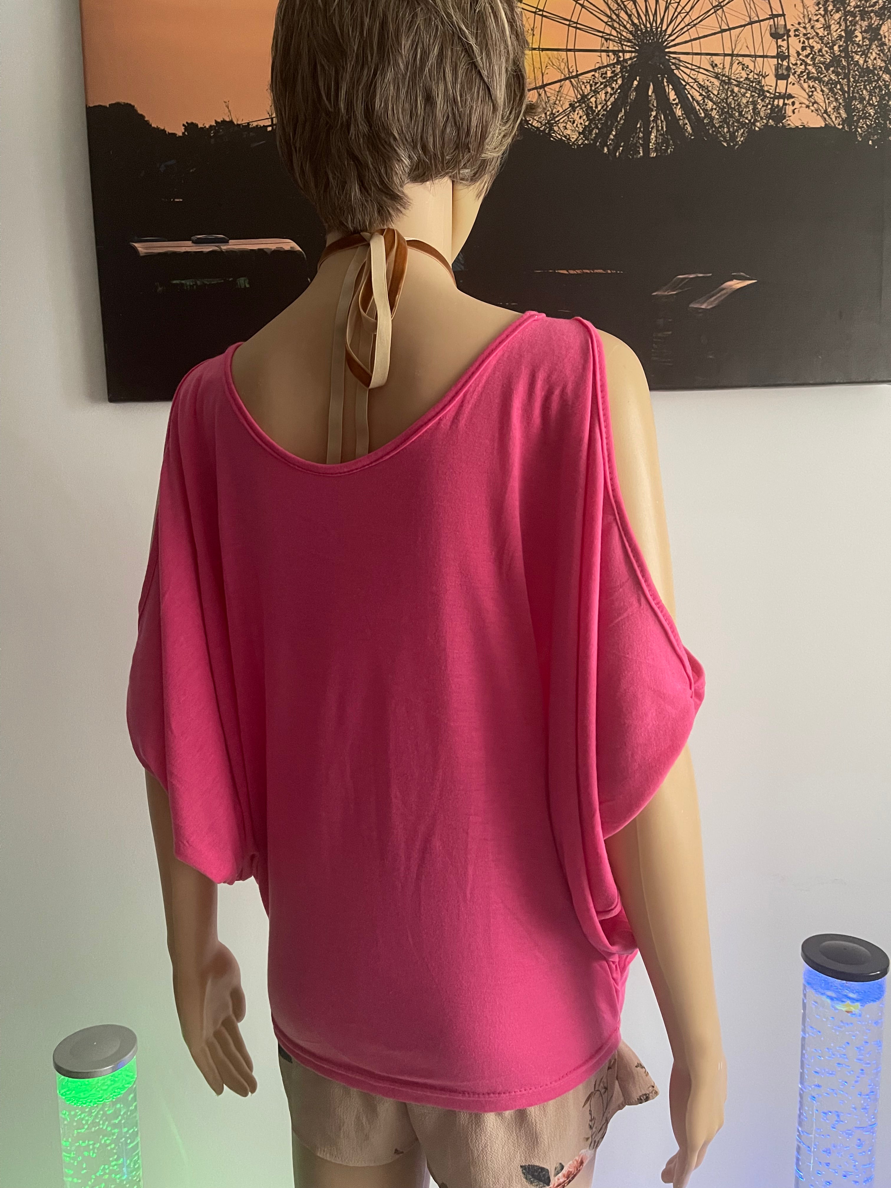 Women’s Pink Cold Shoulder Top Size 12–14