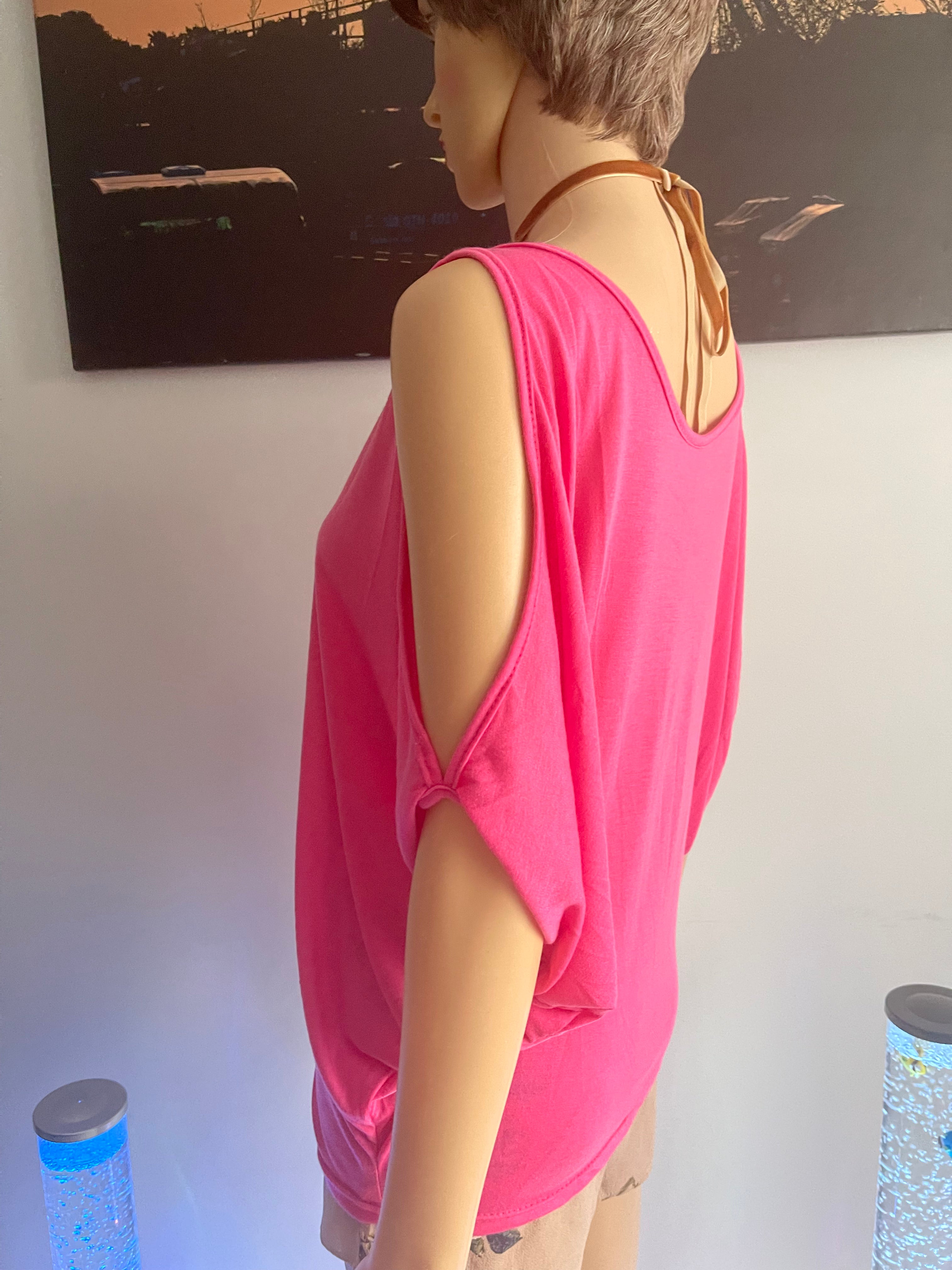 Women’s Pink Cold Shoulder Top Size 12–14